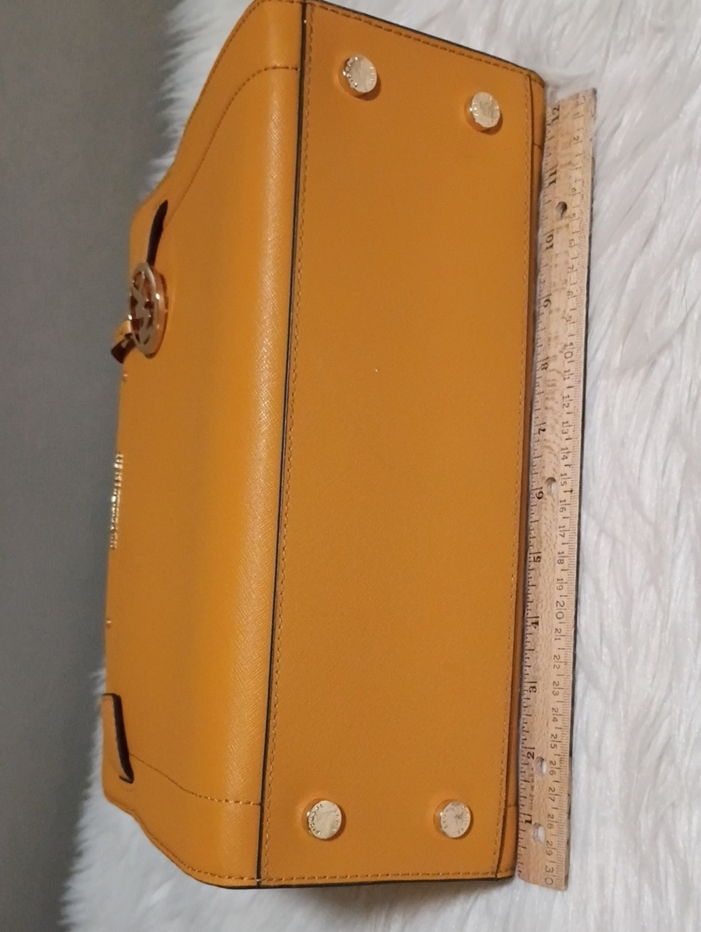 Michael Kors saffiano Leather satchel in marigold - Picture 12 of 16